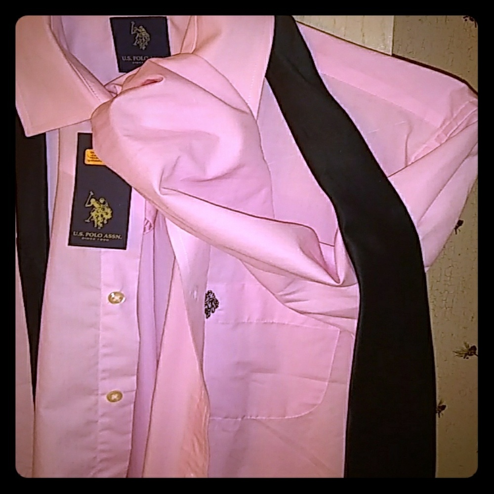 Polo ralph Lauren pink dress/tie shirt
